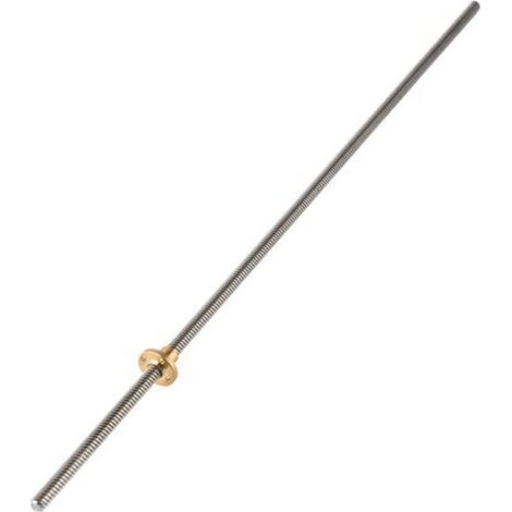 T8 8mm trapézodal en acier inoxydable tige filetée vis à plomb écrou en laiton pour imprimante 3D 500mm