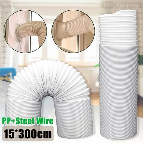 1 Tuyau d'échappement, Flexible, Polypropylène, Acier, 300x15cm, Climatiseur portable (1/3)