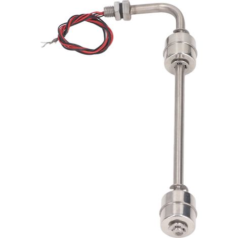 Interrupteur à flotteur pour contrôle d'eau, flotteur en acier inoxydable, capteur de niveau de liquide à double point, CA/CC 0-110 V, 250 mm / 9,8 po