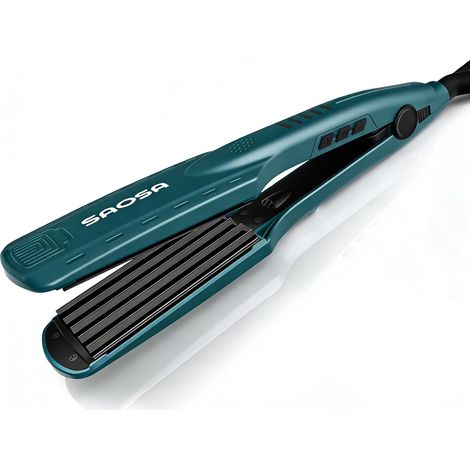 Fer à Gaufrer Cheveux 35mm - Fer à Onduler Crimper avec 5 Températures Réglables 150°C-230°C, Chauffe Rapide 30s, Plaques Céramique Tourmaline, Bivolt 100-240V, Volume Racines (1/5)