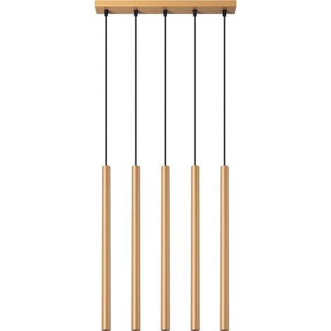 Suspension tubes dorée Velino 5 lumières G9 Pure Lume (1/5)
