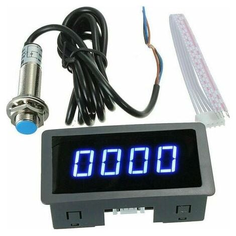 Contagiri digitale KZQ Blue 4 LED con tachimetro e sensore di prossimità ad effetto Hall (1/4)