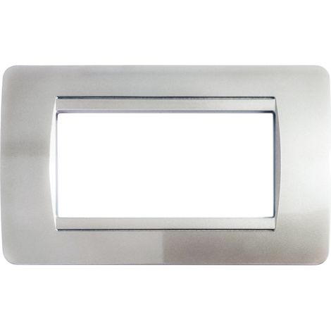 PLACCA BTICINO MATIX COMPATIBILE 3 4 6 MODULI COLORE CROMO LUCIDO SCATOLA 503 4 Moduli (1/2)