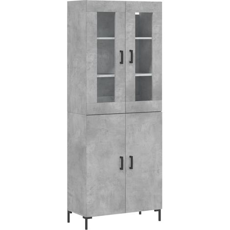 Credenza buffet cassettiera mobile contenitore organizer cucina soggiorno soggiorno alto 69,5 x 34 x 180 cm derivati del legno grigio 020034691