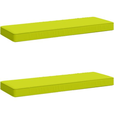 2-Piece Bench Cushions VUGHT 2 pcs 100% Polyester Bright Green vidaXL