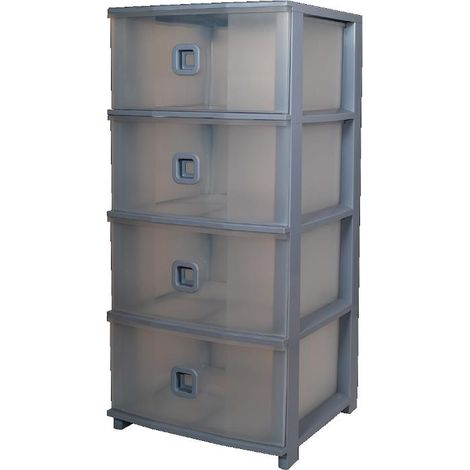 Cassettiera Pratika Plus 4 Cassetti Grigio 37,5 x 37 x 80 cm (1/2)