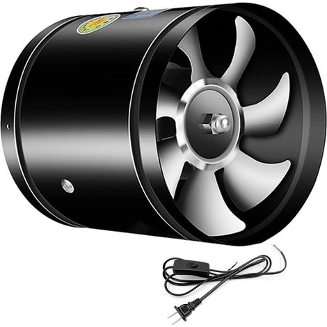 Ventilateur de conduit en ligne en métal de 6 pouces, ventilateur d'extraction de ventilation rond silencieux à grande vitesse pour de cuisine (1/5)