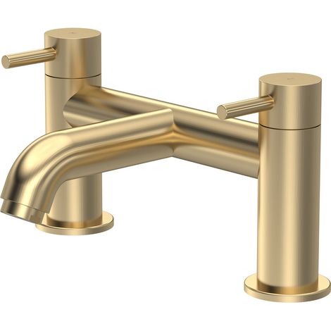 Cauldon Round Minimalist Deck Mounted Bath Filler Tap - Brushed Brass - Balterley (1/5)