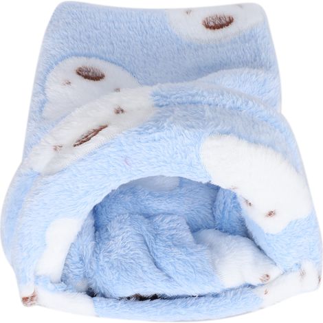 Mini cage de couchage d'hiver amovible pour hamsters et cochons d'Inde, maison chaude et confortable (bleu, taille M) (1/5)