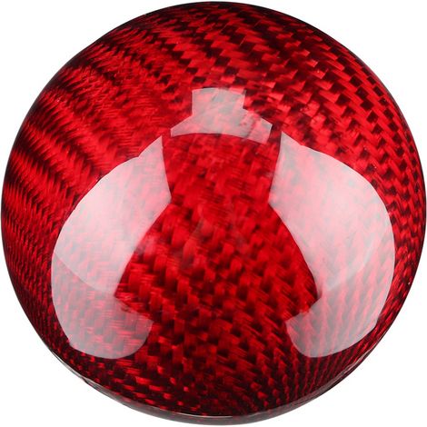 Tête de levier de vitesses manuelle universelle en fibre de carbone rouge pour voiture (1/5)