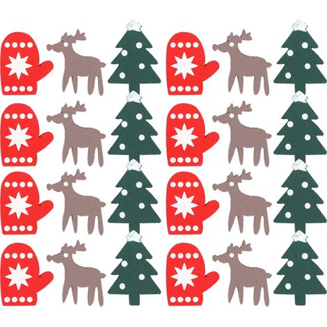200-teiliges Weihnachtsdeko-Set aus Holz, bedruckte Handschuhe, farbig, Elchform, kreative DIY-Ornamente (1/5)