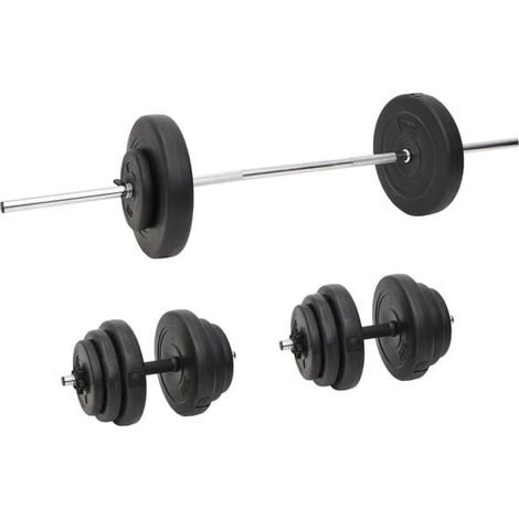 Ensemble haltères et barre de 60 kg, disques de poids inclus