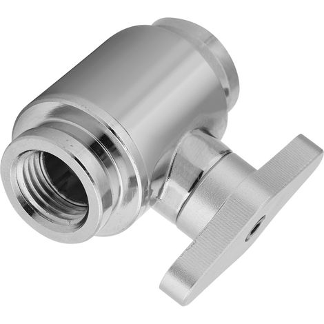 Robinet de Réglage en Argent pour Refroidissement PC, Raccord Fileté G1/4", Poignée Métallique Argentée (1/4)