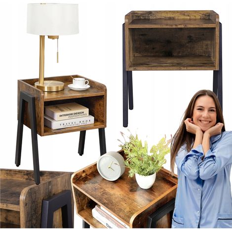 Mesita de noche con estantes Nakastlik Mesita de noche tipo loft Nakaslik (1/5)