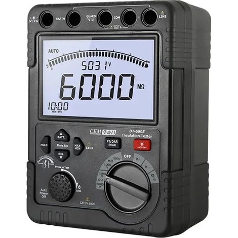 Testeur De Résistance D'isolement Haute Tension DT-6605 For La Mesure De Tension CA Et CC Compteur D'isolement De Haute Précision (1/5)