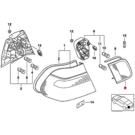 Luz de freno trasera interior para Serie 3 E46 2002-2005 330i 318i 325i, luz de tapa de maletero 63216910537 Izquierda() (1/4)