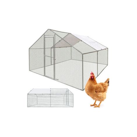 MaxxPet Gallinero para exterior – Casa para pollos y gallinas 3x4x2m – Recinto para animales con techo – Gallinero de metal – Jaula de pollos con cubierta impermeable y anti-UV (1/5)