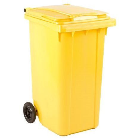 Conteneur à déchets 240 litres tri sélectif 2 roues - jaune - Maxiburo