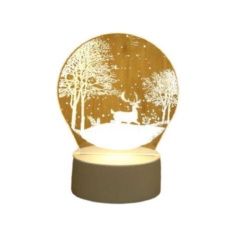 Veilleuse LED 3D en forme de cerf de Noël, charmante pour chambre à coucher, chambre d'enfant, etc. (9,2 x 16 cm)