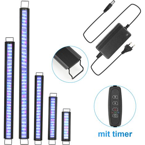 Randaco Lampada LED colorata per acquario con supporto e timer, illuminazione decorativa, 10W (1/5)