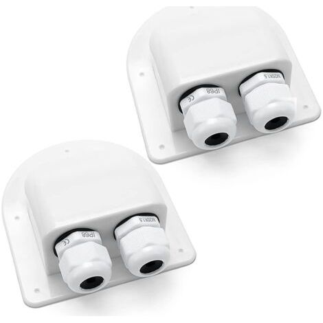 2 Pièces Presse Étoupe Solaire d'entrée de Câble Étanche pour Câble 6-12 mm, ABS IP68 Solaire Double Entrée de Câble Gland pour Panneaux Solaires de Camping-Car, Caravane, Bateau (1/5)