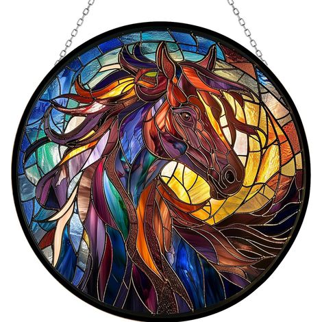 Attrape-soleil suspendu en vitrail 16 cm – Décoration fenêtre et intérieur (1/3)