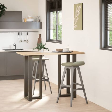 vidaXL Patas para mesa de bar en forma de T (2 unidades), color negro, 40 x 35 x (100-101) cm, acero (1/2)