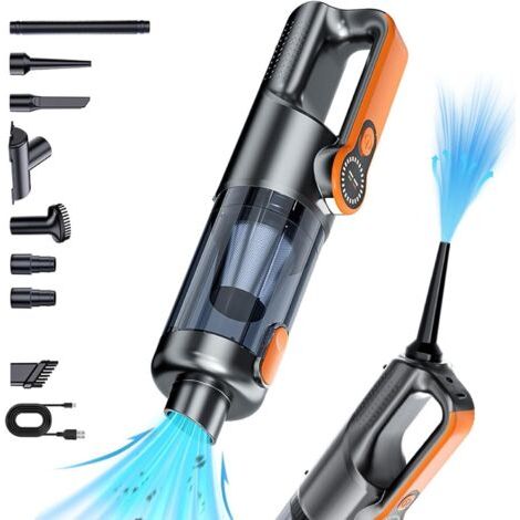 QORVA-TENGYIF Aspirateurs Portables Rechargeables pour La Maison Et La Voiture Collecteur De Poussière sans Fil 16000PA Haute Puissance sans