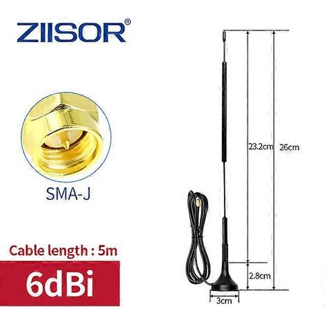 Antenne LoRa 868 MHz, antenne WiFi longue portée 915 MHz, compatible avec l'antenne à minerai d'hélium 923 MHz RP SMA mâle, faible ROS en intérieur, longueur de câble de 5 mètres. (1/5)
