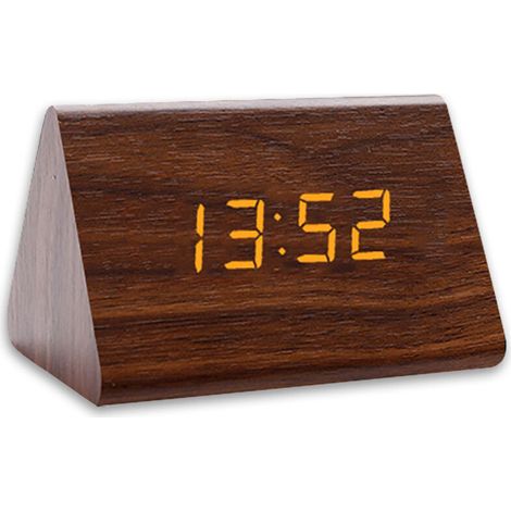 Horloge-Réveil Digitale à Écran LED - 3 Réglages d'Alarme Indépendants, Alimentation et Recharge par Port USB, Contrôle de l'Intensité Lumineuse et du Son