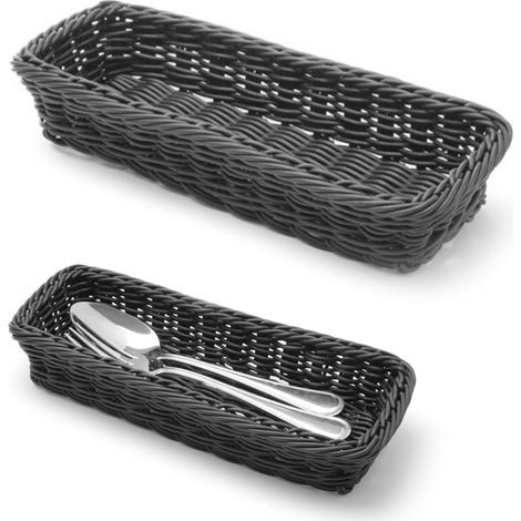 Cestello portaposate per forchette, coltelli, cucchiai, nero 270x100x45 mm - Hendi 426098 (1/3)