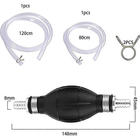 Pompe à essence manuelle universelle pour voiture, avec tuyau d'aspiration en PVC, pour le transfert de carburant liquide. Outil facile à utiliser, 2 m. (1/5)