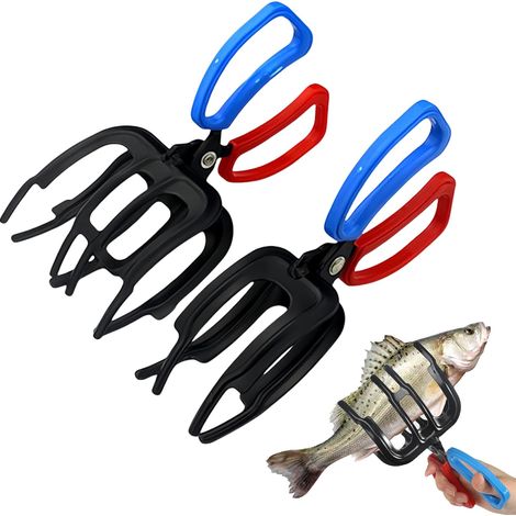 Lot de 2 pinces à poissons, pinces de pêche en métal, pinces de pêche multifonctions, pinces pour matériel de pêche, pour la plupart des poissons d'eau douce. (1/5)