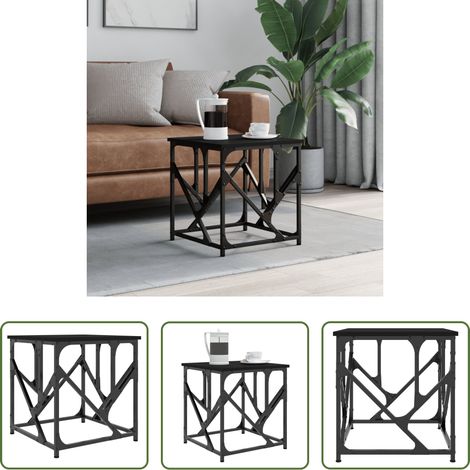 Table basse noire -  Table basse noir 45x45x47,5 cm bois d'ingénierie (1/5)