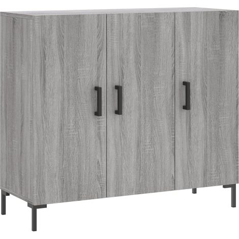 Credenza cassettiera mobile contenitore organizer cucina soggiorno salotto sonoma 90 x 34 x 80 cm legno ingegnerizzato grigio 020036548