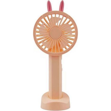 Ventilateur de bureau rechargeable à main avec socle, motif dessin animé, cadeau idéal pour la fête des enseignants (1/4)