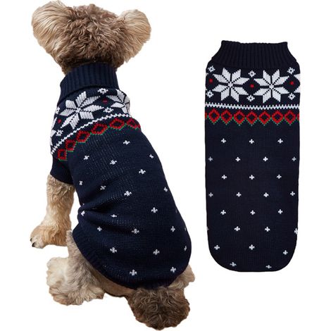 Suéter para perro, tejido elástico, estampado navideño, suave e hipoalergénico, lavable a máquina, para perros pequeños, para uso en interiores y exteriores. (1/5)