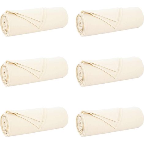 Coperte da Pile 6 pcs Crema 210 x 140 cm Panno vidaXL