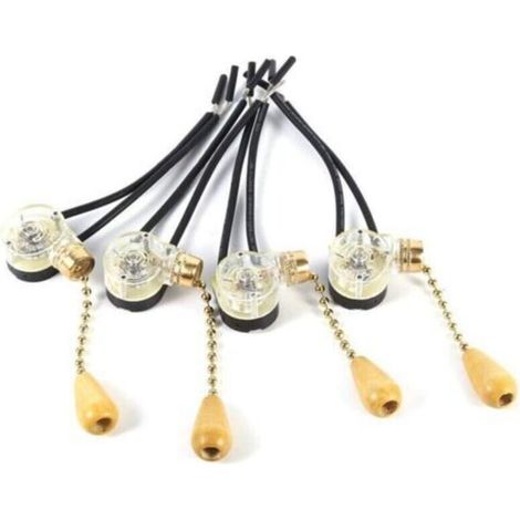 4 Pcs Tirer Interrupteur Maison Ventilateur Lampe Mur Lumière Remplacement Tirer la Chaîne Cordon Commutateur (1/4)