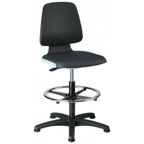 Chaises Labsit 3 bleu Plastique-cuir,avec pieds (1/3)