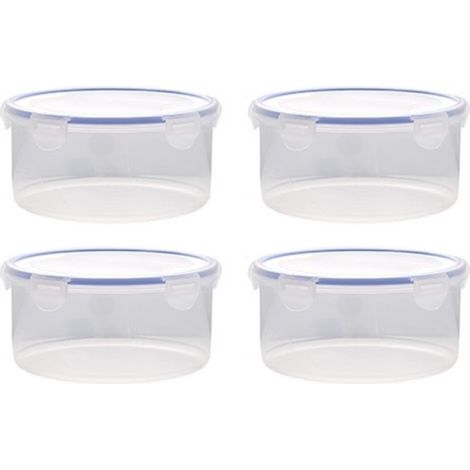 Boîte De Rangement Alimentaire - Couvercle Étanche En Silicone - Polypropylène Épais - Pour Préparation Repas Et Restes - Lot De 4 (1/5)