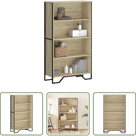 Rangement livres - Bibliothèque chêne sonoma 80x31x137,5 cm bois d'ingénierie (1/5)