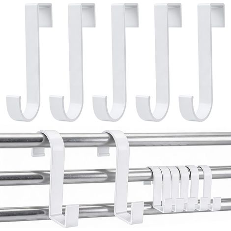 8 Crochets pour Radiateur Salle de Bain, Porte-Serviettes pour Radiateur à Accrocher, Crochets S pour Séchoir à Serviettes, Crochets Blancs pour Salle de Bain Cuisine Dressing (1/5)