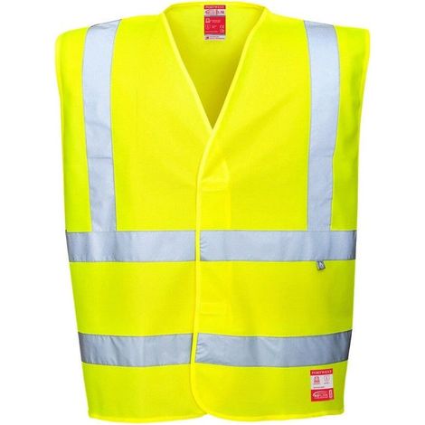 Gilet haute visibilité Jaune Antistatique, Retardateur de flamme RS PRO, taille XXL à XXXL avec fermeture Velcro ( Prix pour 1 ) (1/2)