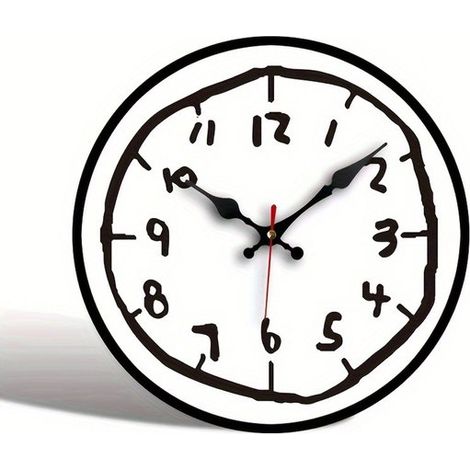 Horloge murale numérique silencieuse en bois avec mouvement, forme ronde originale, horloge décorative pour la maison