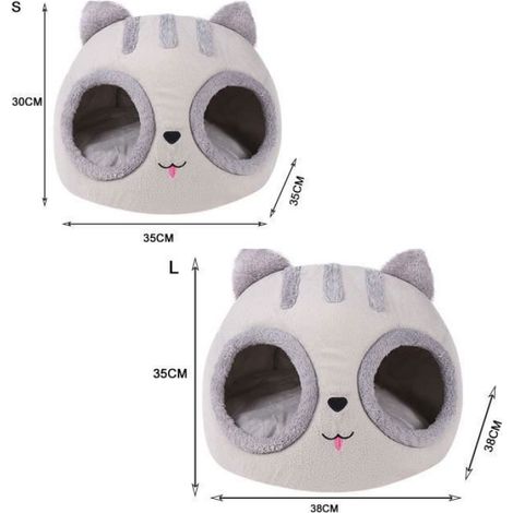 Niche Chat - Niche Semi-Fermée Pour Chien Ou Chat - Taille L - 38 x 38 x 35 cm - Tissu Respirant - Avec Coussin (1/4)