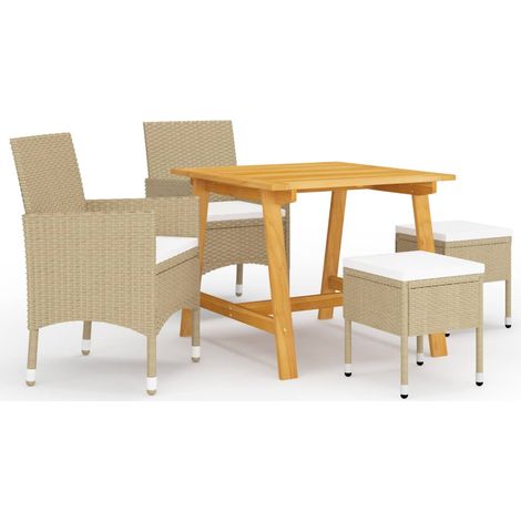 Juego de comedor de jardín de 5 piezas beige vidaXL (1/5)