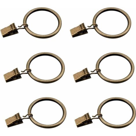 Tigrezy-Ensemble de 30 Anneaux de Rideau en Bronze avec Clips/Heavy-Duty décoratif métal drapé Clip Crochets Ensemble avec œillets pour Rideaux, Salle de Bain, s'adapter à 1 1/4 Pouce Rod (1/5)