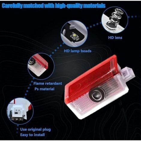 Luci di benvenuto con logo per portiere Mercedes Benz, set di 4 proiettori logo per portiere, accessori di illuminazione per portiere auto ABCEMG AMG W166 W176 W205 W (1/4)