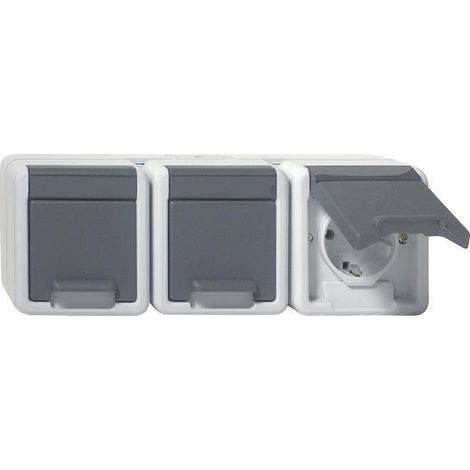 Gira 478930 SCHUKO 3F presa elettrica grigia compatta